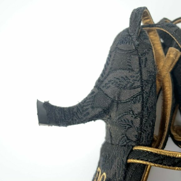 Dolce & Gabbana Kitten Heels Size 36 Black Gold - Picture 6 of 8